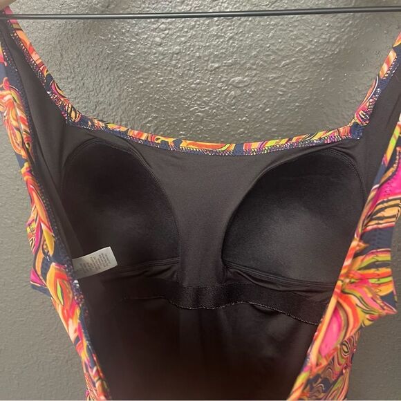 Garnet Hill Active Square-Neck One-Piece Swimsuit - Picture 9 of 11